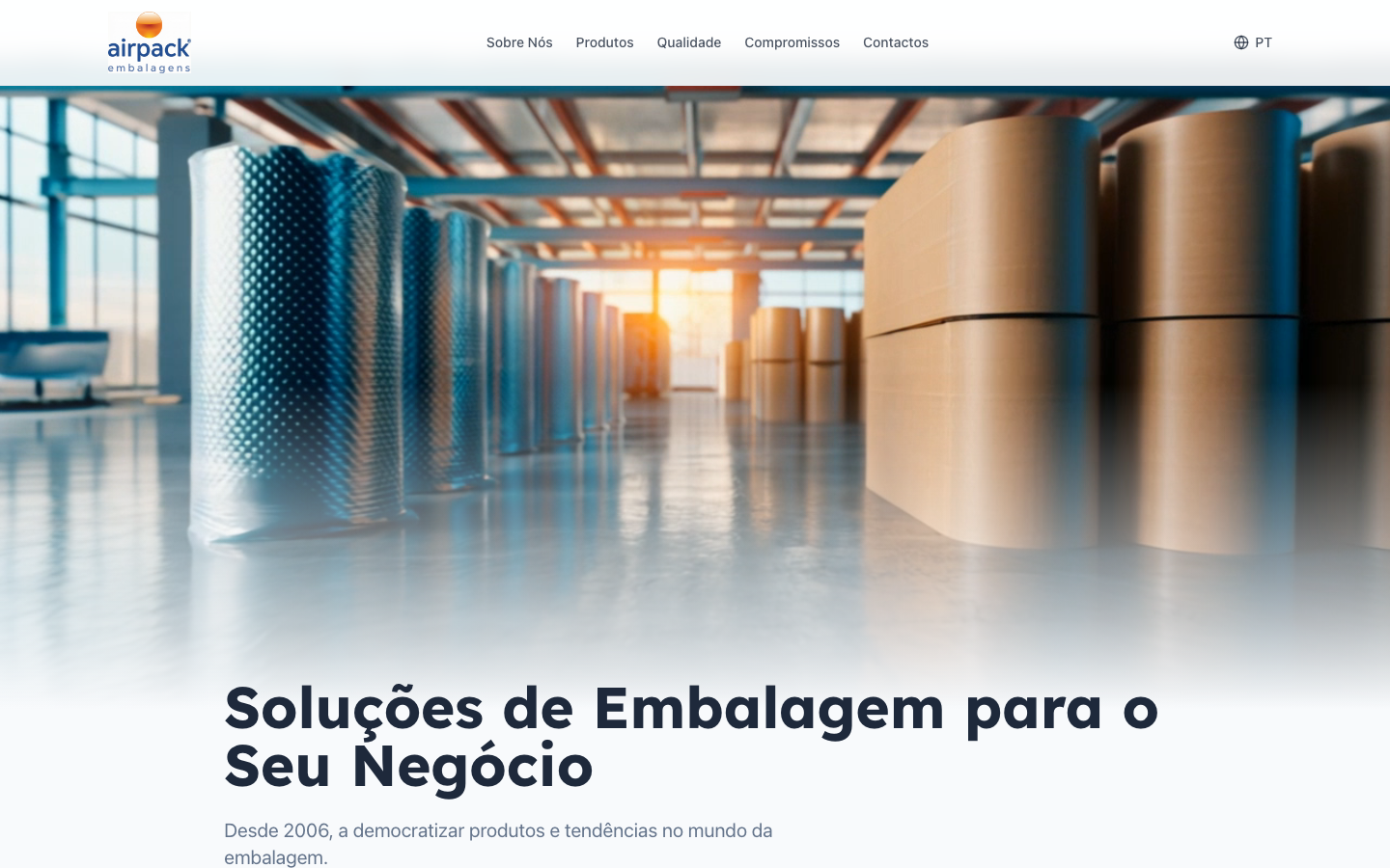 Airpack website — versão desktop